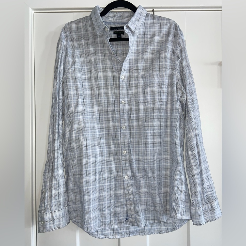 Marc Anthony Blue Plaid Button Down Long Sleeve Shirt ✨